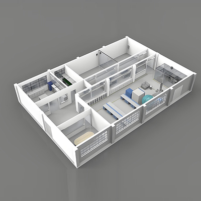 خرید Huuao Customized Solution Class 8 Prefabricated 50mm Sandwich Panel Modular Cleanroom GMP Workshop for Cosmetics or Food Factory online manufacture