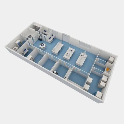 خرید HUAAO ISO 14644 کلاس 8 مدرن پیش ساخته 50mm ساندویچ پانل ماژولار اتاق تمیز GMP کارگاه بیمارستان لوازم آرایشی کارخانه مواد غذایی تولید آنلاین