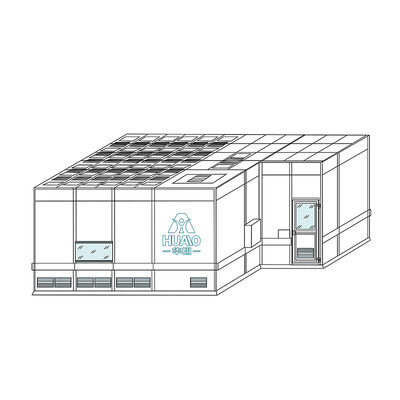 طراحی مدرن ماژولار HUAAO OEM برای اتاق پاکیزه کلاس 1000، تصفیه ضد آب، ضد حریق، سازگار با محیط زیست، کارگاه بدون گرد و غبار